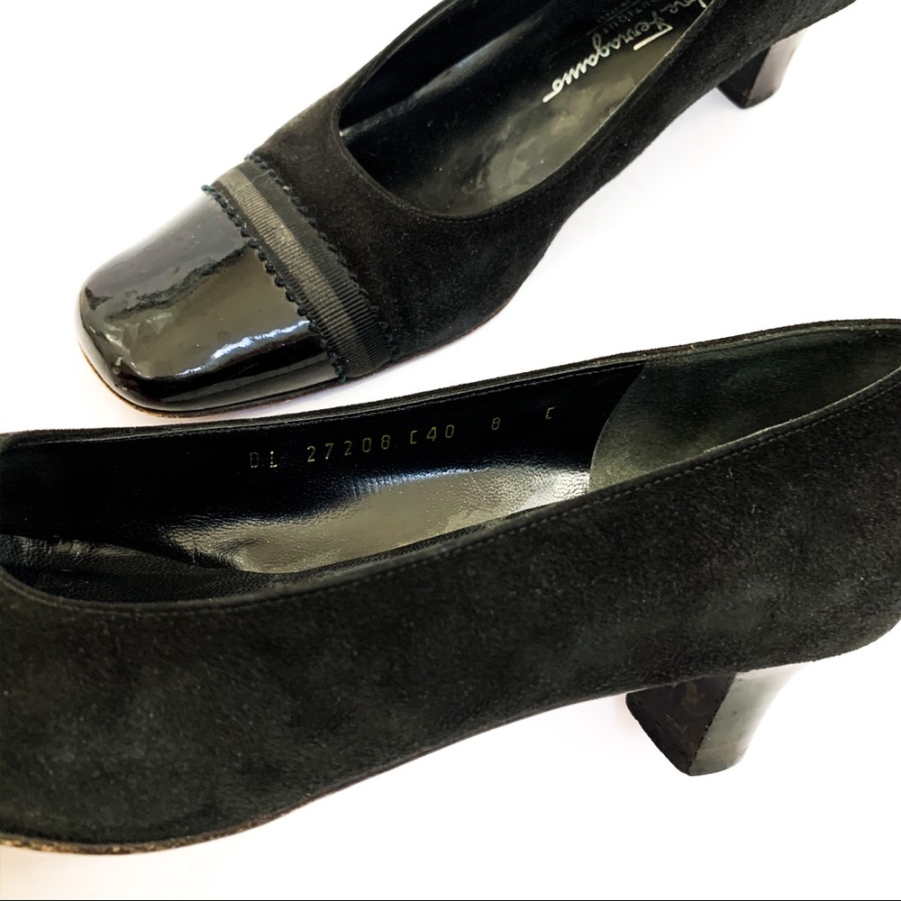 Salvatore Ferragamo Suede Square Toe Heel - Picture 3 of 5